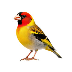 Obraz premium Vibrant Red-Masked Finch Bird on Transparent Background