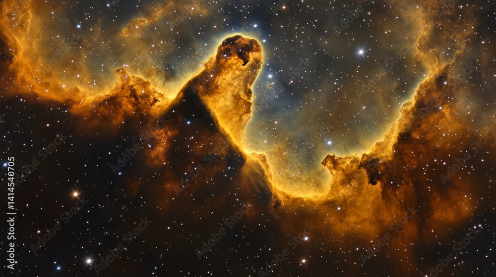 Aufkleber cosmic nebula with glowing gas and dust clouds in deep space.