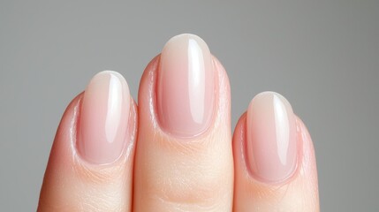 Natural pink and white fingernails close up image soft pastel colors simple manicure design health beauty wellness