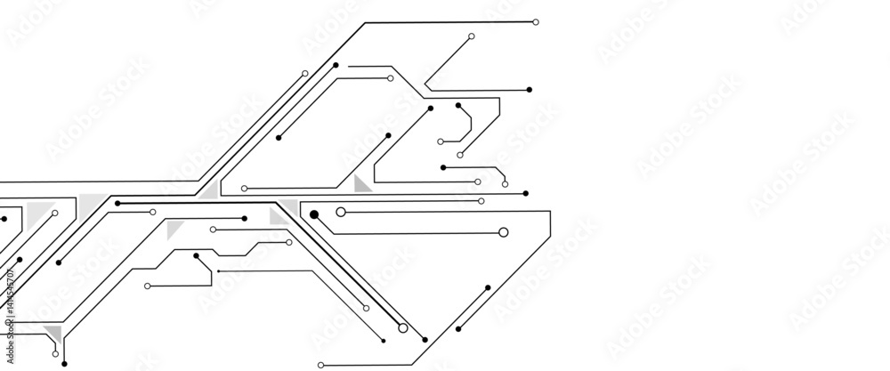 Poster Vector abstract technology on white background. Abstract futuristic circuit board Illustration, Circuit board with various technology elements.