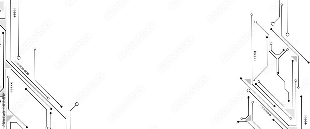 Poster Vector abstract technology on white background, Abstract technology circuit diagram on white background.