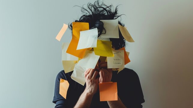 Concept showing impulsive repetitive behavior and inner mental struggle.