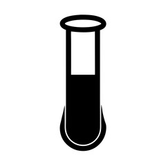 Simple Black Silhouette Of Laboratory Test Tube With Liquid Sample Inside