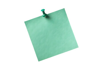 Blank Note Paper Sheet Secured by a Push Pin.