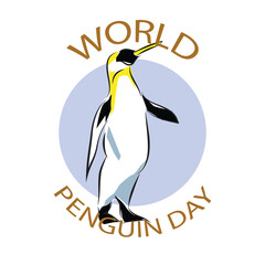 World Penguin Day Sign and Badge