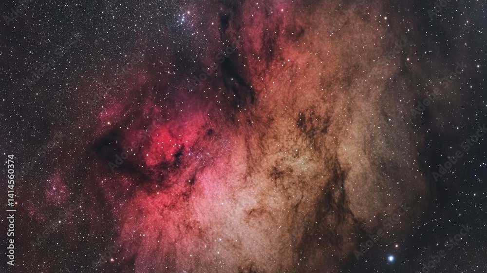 Aufkleber vivid nebula in space with cosmic dust and stars.