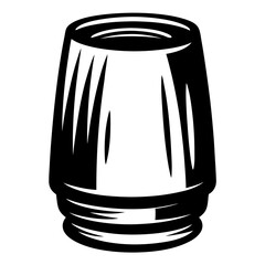 Stylized Black and White Image of a Wide Mouthed Jar or Container
