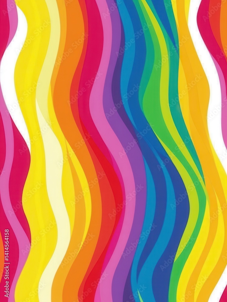 Poster vibrant rainbow spectrum waves abstract background with colorful stripes and smooth transitions crea