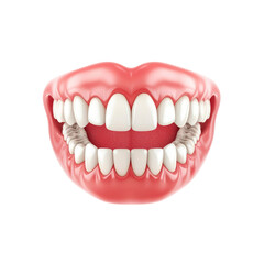 Obraz premium 3D Render of a Healthy Human Mouth with Perfect Teeth and Gums