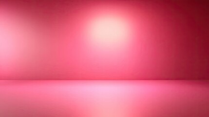 Obraz premium Pink Studio Background, Illuminated Wall and Floor, Seamless Design, Interior Space