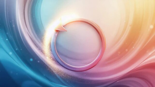 Circular Arrow in Vibrant Hues: Renewal and Progress Concept