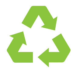 recycle symbol on white background