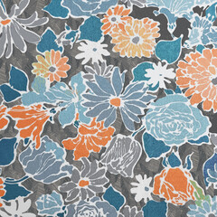 Stylish Seamless Nature Pattern with Leaves and Petals