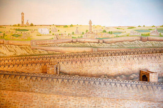 Replica of Chittorgarh Fort displayed in the gallery of Fateh Prakash Palace Museum, Fort Complex, Chittorgarh, Rajasthan