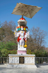 Colourful idol of Lord Hanuman, Panchamukhi Hanuman Mandir, Ghanerao, Rajasthan