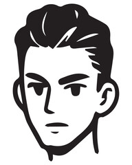 Stylish teen boy avatar silhouette facing front