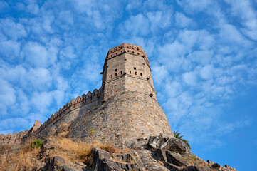 Outer view of the Kumbha Mahal, fort complex, Kumbhalgarh, Rajsamand District, Rajasthan
