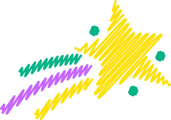 Cute Doodle Colorful Handdrwan Scribble Kids Scrapbook Sticker Vector Illustration Drawing Symbol Decoration School Children