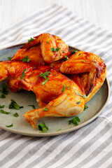 Healthy Homemade Spatchcocked Grilled Piri-Piri Chicken with Parsley