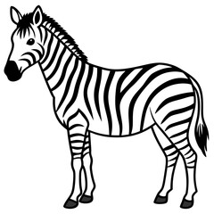 Elegant Zebra Outline Illustration