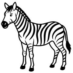 Elegant Zebra Outline Illustration