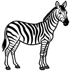 Elegant Zebra Outline Illustration