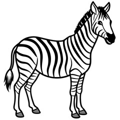 Elegant Zebra Outline Illustration