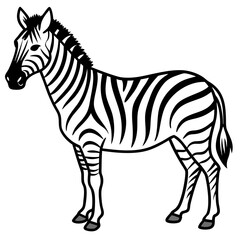 Elegant Zebra Outline Illustration