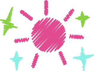 Doodle Cute Kids Scrapbook Scribble Handdrawn Colorful Drawing Decoration Fun School Art Element Illustration Sticker Line Vector