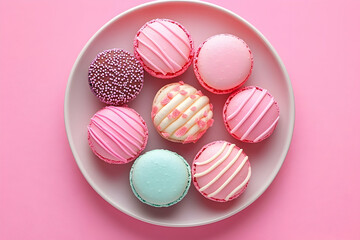 Obraz premium Pastel candies sweet treats food photography yummy dessert