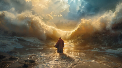 Mose parting the Red Sea