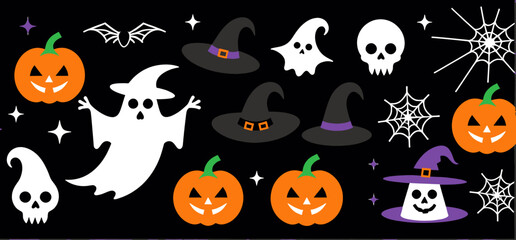 Halloween_Vector_Art_Pumpkins_Ghosts_Witch_Hats_Spooky_Spiderwebs_Festive_Design_For_Cards_Posters_Decorations_And_Halloween_Themed_Projects