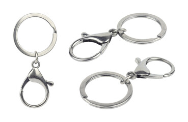 Set of carabiner for carrying keys isolated from the background	