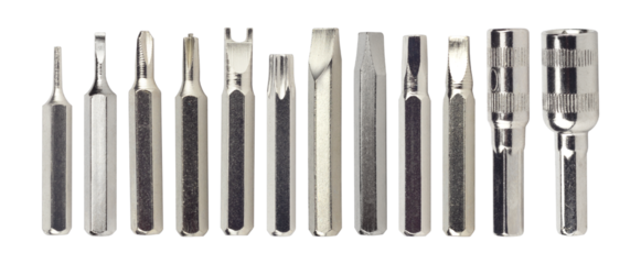 Set of replacement bit for  screwdriver isolated from background