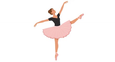 Obraz premium Elegant ballerina striking pose with graceful posture against clean backdrop