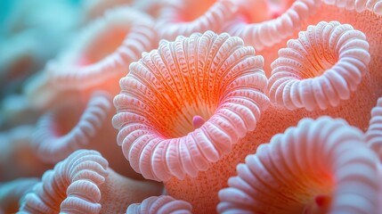 Intricate Coral Polyp Close-Up Vibrant Underwater Macro Photography