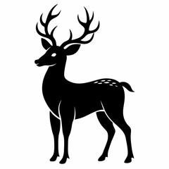 Forest Deer Silhouette in Vector Style