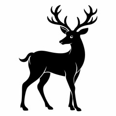 Forest Deer Silhouette in Vector Style