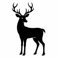 Forest Deer Silhouette in Vector Style