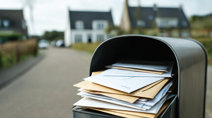 Overflowing with Opportunity: A Modern Mailbox Brimming with Business Letters, Symbolizing Growth, Communication, and Entrepreneurial Success.
