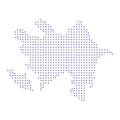 Azerbaijan map dotted pattern design purple circle
