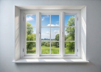 Obraz premium White Window Pane Photography: Clean Minimalist Interior Design Window Frame Images