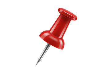 Isolated Red Push Pin for Bulletin Board