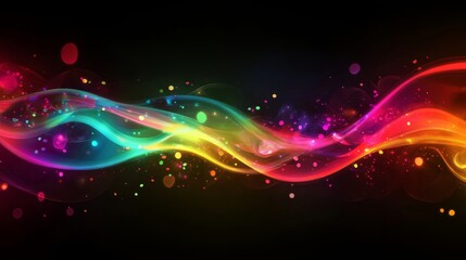 Fototapeta premium Vibrant retro gradients & glowing wave patterns in digital design innovation