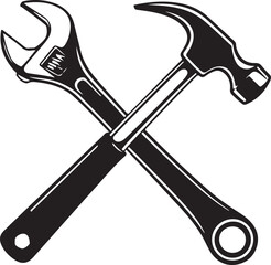 hammer and wrench crossed icon