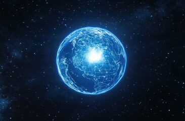 Obraz premium Global Network - Digital Earth Visualization