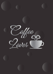 Print Tea or Coffee lover mobile wallpaper background in black background vector eps 10 wallpaper, fabric, textile cards, covers ,banners ,branding .