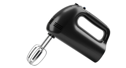 Isolated Black Handheld Electric Mixer
