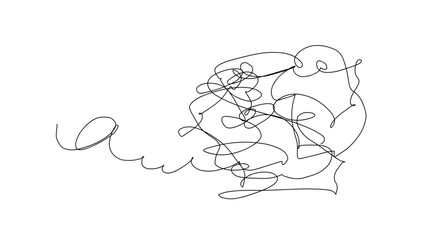 Hand-drawn scribble illustration with abstract lines on white background  