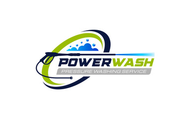 Illustration vector graphic of pressure power wash service logo design template